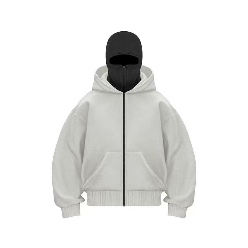 Men's Hooded Zip-Up Baseball Jacket – Casual Lightweight Varsity Style Outerwear